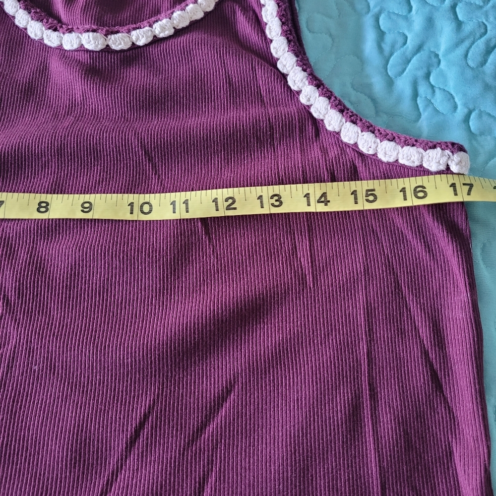 A.N.A. Crocheted Edge Ribbed Tank Top - Picture 6 of 8